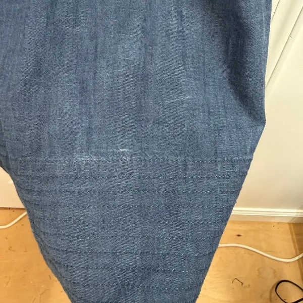Vintage GAP dark blue ruffle cap sleeve‎ knee casual dress cottagecore button M - Image 4
