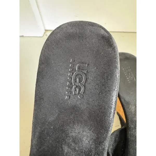 UGG‎ Brooks black suede cork wedge sandals Size 8 - Image 5