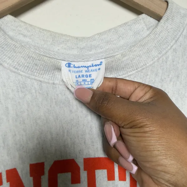 Champion Unisex‎ Cotton Sweatshirt Large Gray Princeton Reverse Weave Crewneck - Image 5