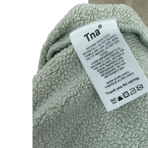 Aritzia Tna CozyAF Fleece Crew Sweatshirt Pullover Sage Green Size Small - Image 10