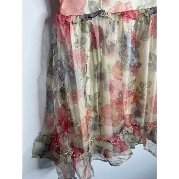 Coco & Jaimeson‎ Floral Puff Sleeve Cottagecore Babydoll Mini Dress Romantic LG - Image 9