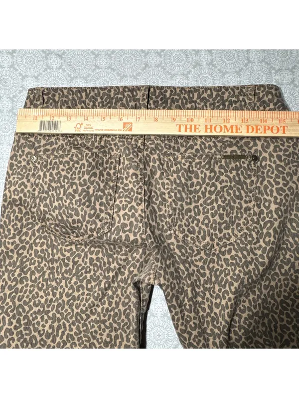 Celebrity Pink Leopard Print Straight Leg Jeans Size 11 - Image 4