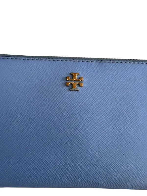 TORY BURCH Periwinkle Leather Zip Clutch Wallet - Image 8