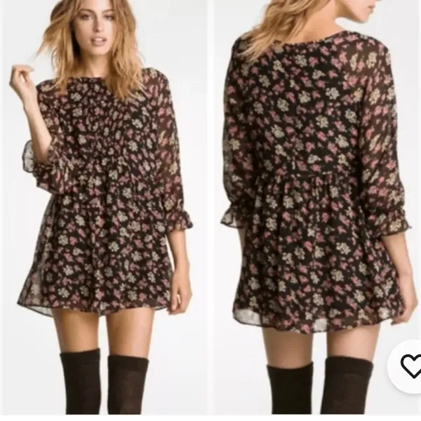 Free People Size 4 Ditsy Floral Mini Tunic Whimsical Dress Fairy Grunge - Image 2