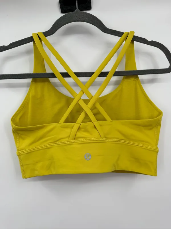 Lululemon Energy Longline Bra Womens 8 Soleil Yellow Medium Support B-D - Image 4