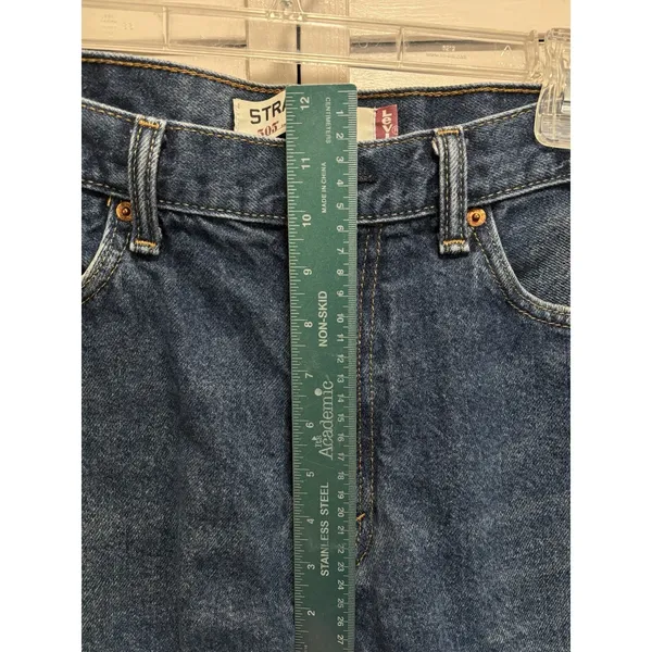 Levis 505 Zip Logo Straight Leg Size 36x32 Mid Rise Cotton Med Wash Cotton - Image 2