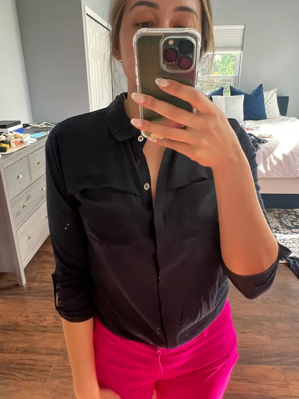 Ann Taylor Navy Blouse - Image 2