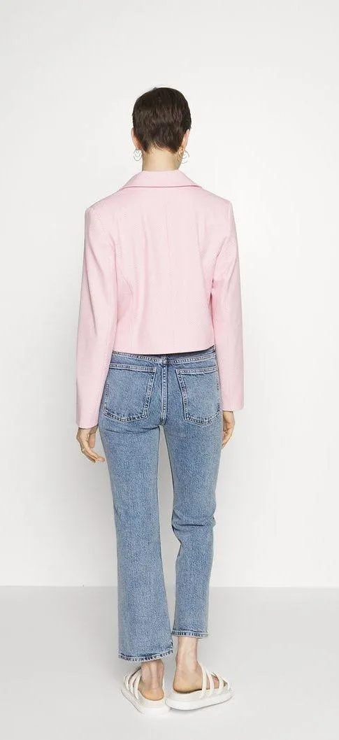 Zara NWT  Textured pink Crop Blazer. - Image 6