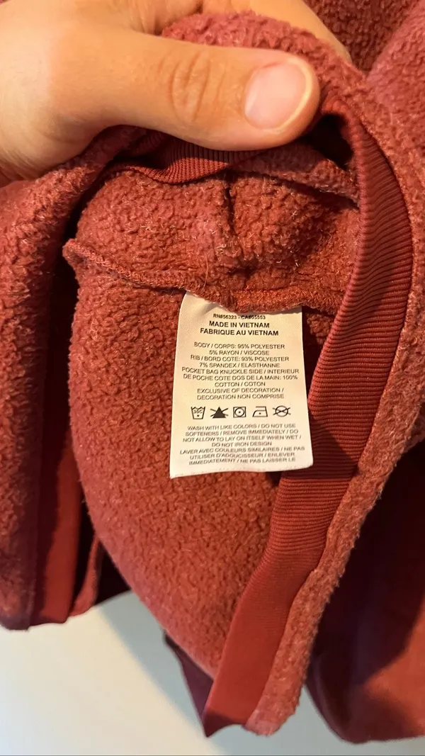 Nike Women’s Sherpa Fleece Mock Neck Sweatshirt Maroon Red Pullover Size XL - Image 6