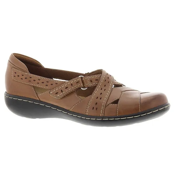 Clarks Womens Loafers Sz 10W Tan Ashland Spin Q Leather Mary Jane Comfort - Image 2