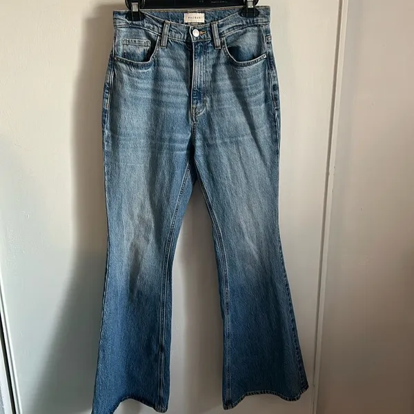 PacSun Popular Medium Blue Stretch High Waisted Flare Leg Denim Jean - Image 2