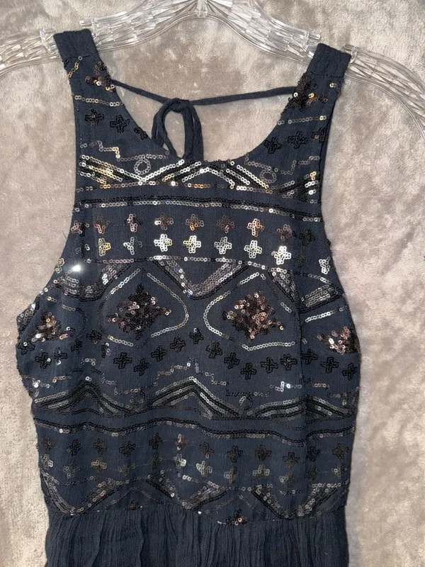 Hollister Black Sequin Embellished Halter Dress Size XS - Image 2