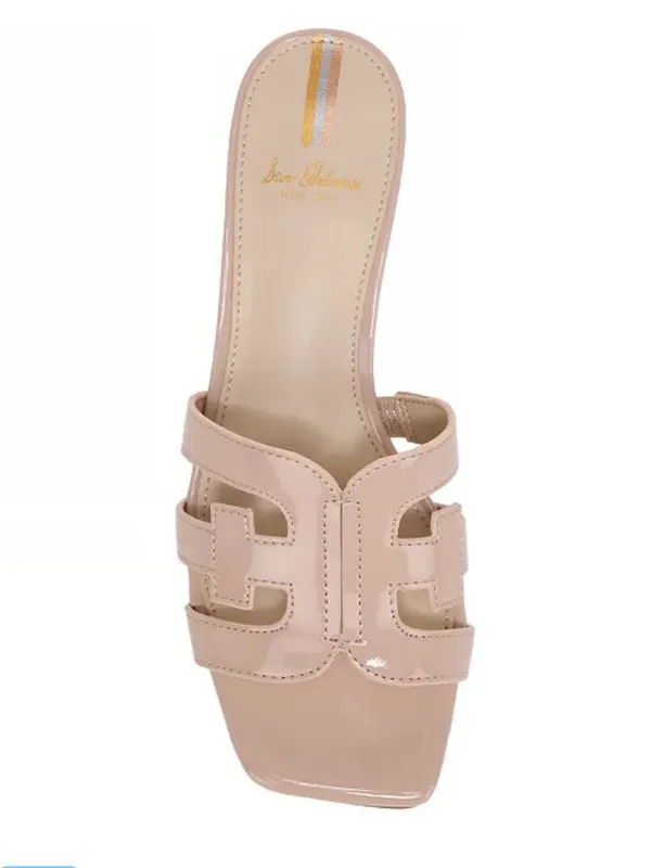 New In Box Sam Edelman Block Heel Pink Patent Slides Sz 8.5 - Image 4