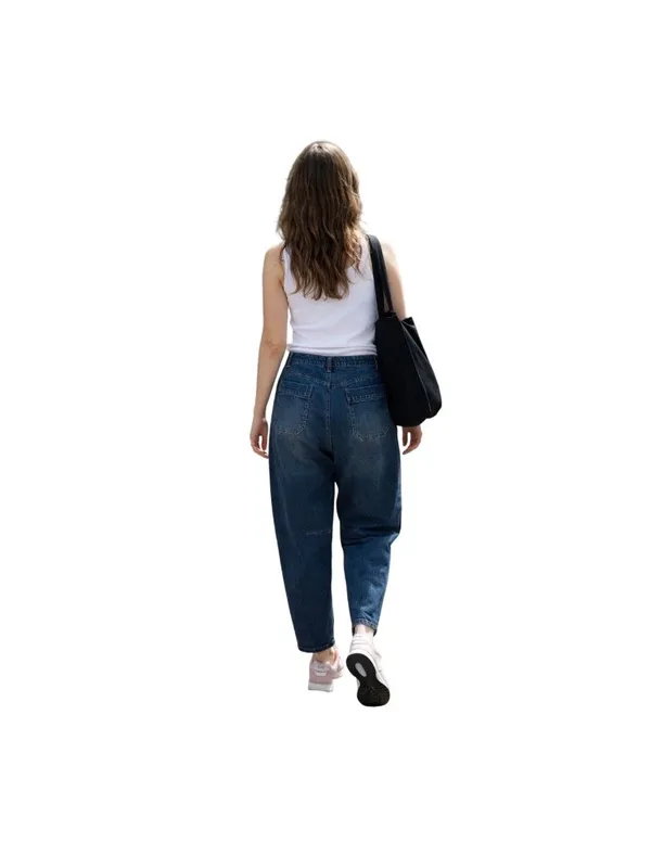 FRYE High Waisted Barrel Leg Jeans Size 10 Dark Wash - Image 2
