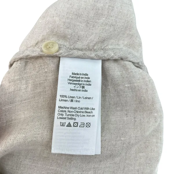 J. Crew Relaxed-fit short-sleeve Baird McNutt Irish linen shirt Beige XL Tall‎ - Image 10