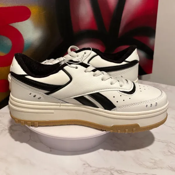 Reebok Club C Double Geo Platform Sneakers White Black Gum - Image 8