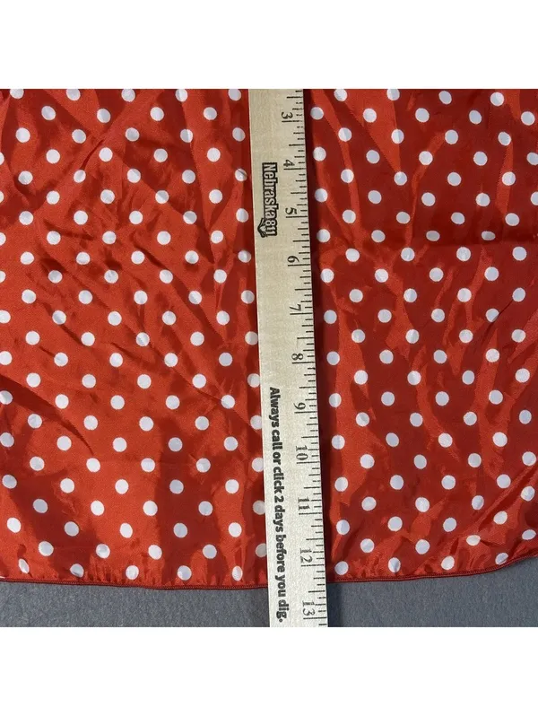 Vintage Retro Polka Dot Red and White Square Scarf - Image 4
