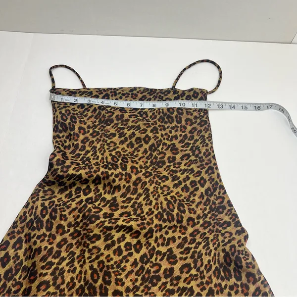 STAUD Bellamy‎ Leopard Print Open Back Chiffon Mini Slip Dress Womens Size XS - Image 7