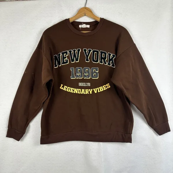 Buch and Stone New York 1996 Legendary‎ Vibes Brown Sweatshirt Crewneck Women L - Image 2