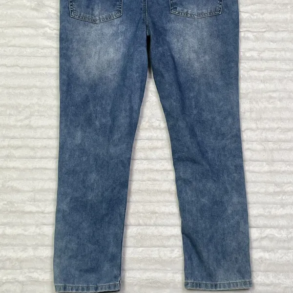 Forever 21 Overalls Size 26 or‎ Small Medium Wash Distressed Denim - Image 3