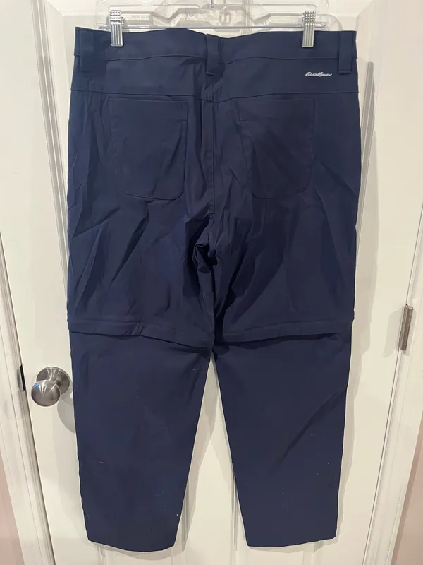 Eddie Bauer Navy Blue Athletic Zip Leg Pants Size 12 - Image 6