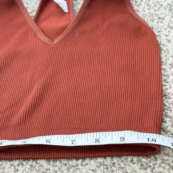 Free People Movement Free Throw Crop Tank Women S Rust Ribbed Racerback Top Yoga - Image 13