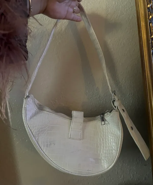 White Saddle Purse Handbag - Image 5