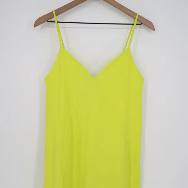 Zara Slip Dress Womens S Green V-Neck Sleeveless Everyday Wear Spaghetti Straps - Image 3