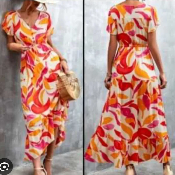 ABEL‎ THE LABEL Swish Printed High Low Dress size Medium - Image 6