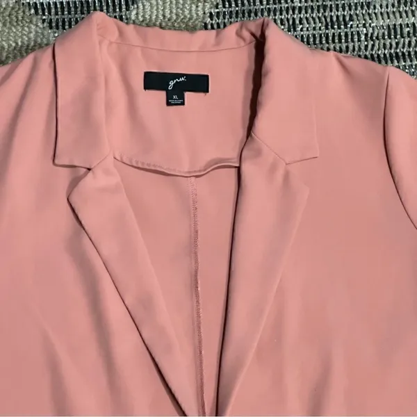 GNW Pink Open Front Knot Cuff 3/4 Sleeve Office Blazer - Image 7