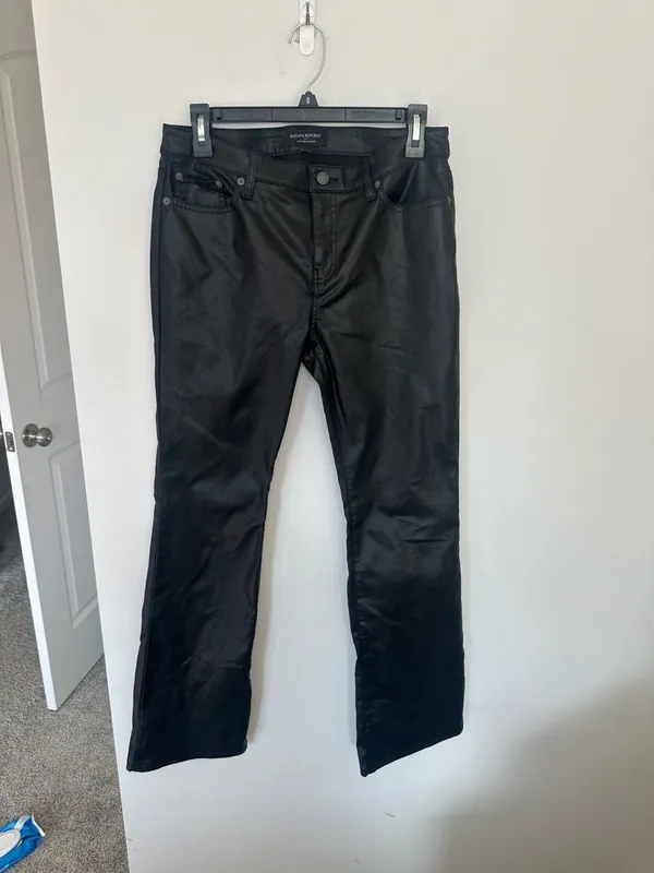 Banana Republic Low-Rise Bootcut Pants Size 29/8 Black Coated Denim Jeans - Image 2