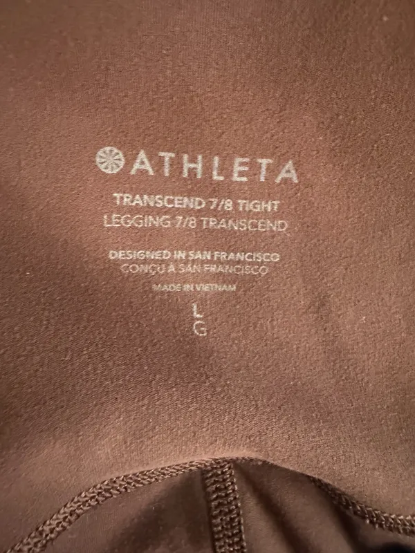 Athleta Transcend Mid Rise 7/8 Tight Athletic Yoga Running Brown Soft Large. - Image 6