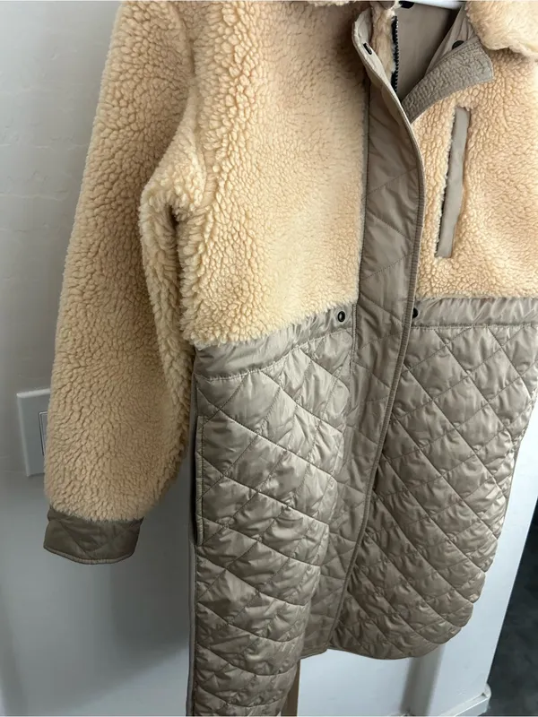Everlane Quilted Teddy Coat Sherpa Puff Coat Small $175 - Image 3