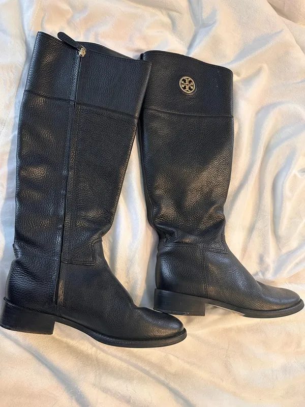 Tory Burch Pebbled Leather Riding Boots  - Image 10