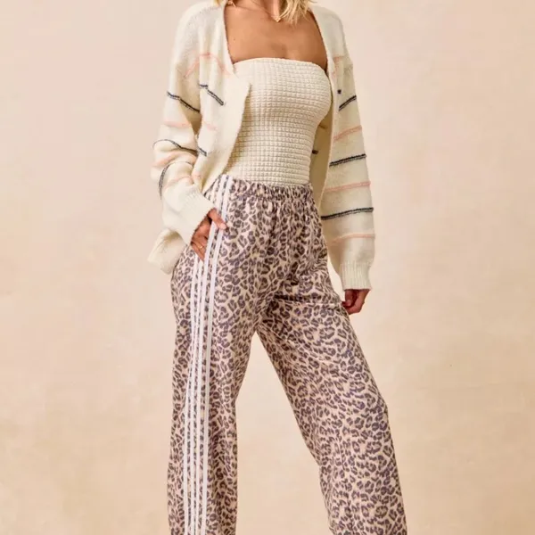 BiBi Side Lines Leopard Track Pants‎ Size XL - Image 6