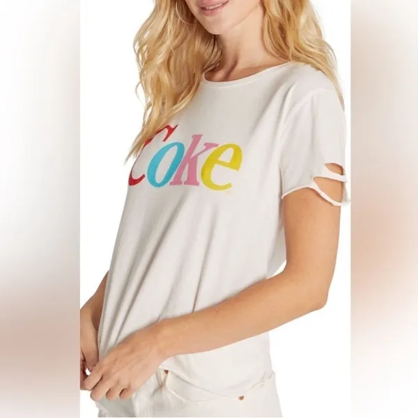 NWT Wildfox Coke Stellar White Graphic Tee Size Medium - Image 2
