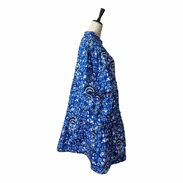 Sugarlips Lulu Dixie Dress Mini Shift Blue Floral Cotton Women’s Size Medium - Image 5