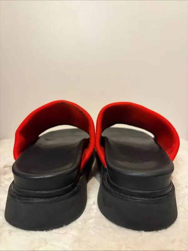 COS Red Knit Slide Sandals Heavyweight Sturdy Chunky Made in Portugal Size 11 - Image 6