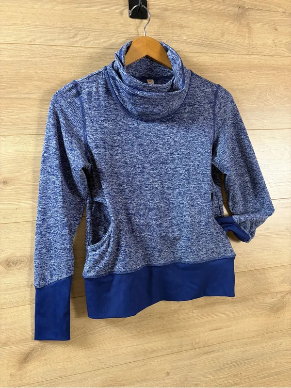 Lucy Activewear Blue Funnel Neck Cardio Pullover XS - Image 2