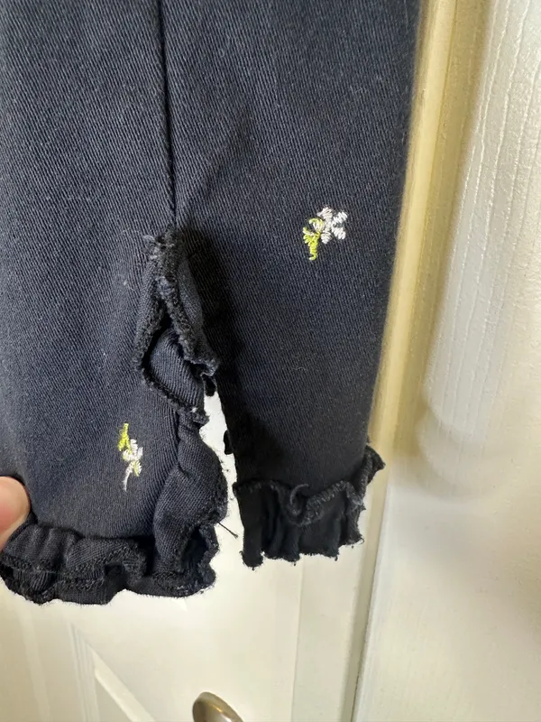 Urban Outfitters Cottagecore Floral Dress XS Navy Blue Ruffle Spring - Image 4