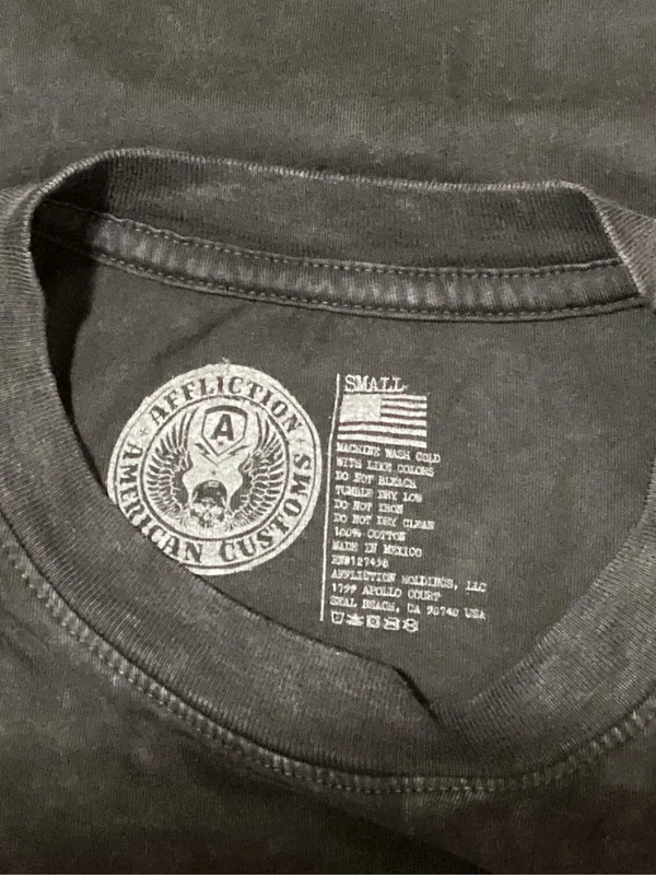 New. Affliction black tee. Small. Retails $58 - Image 10