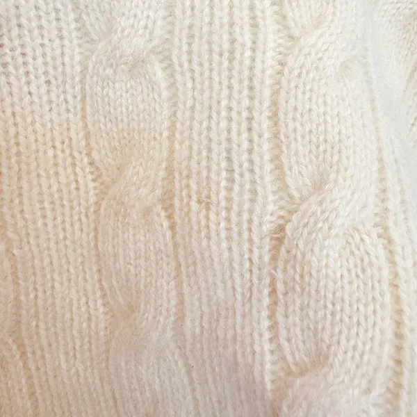 Vince 100% Cashmere Cable Knit Sweater XS Ivory Cream Elbow Patch Made USA - Image 11