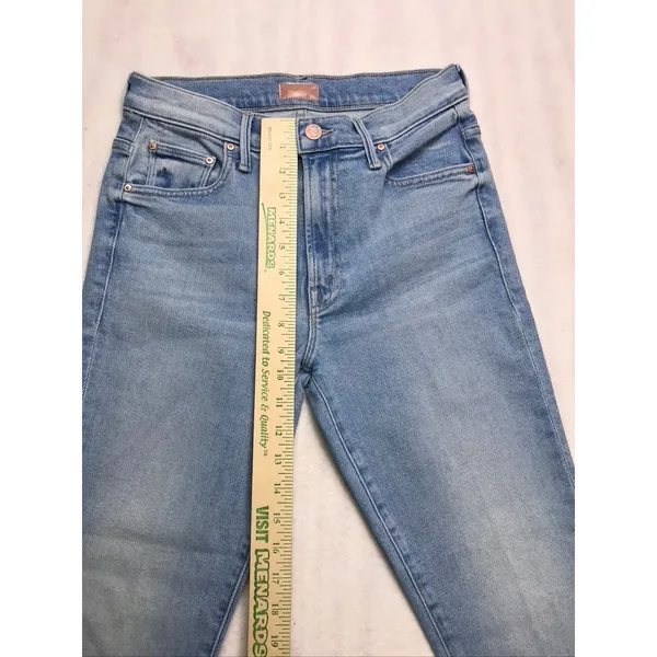MOTHER The Insider Crop Step Fray Jeans Can You‎ Dig It Blue Denim 26 1157-1351 - Image 9