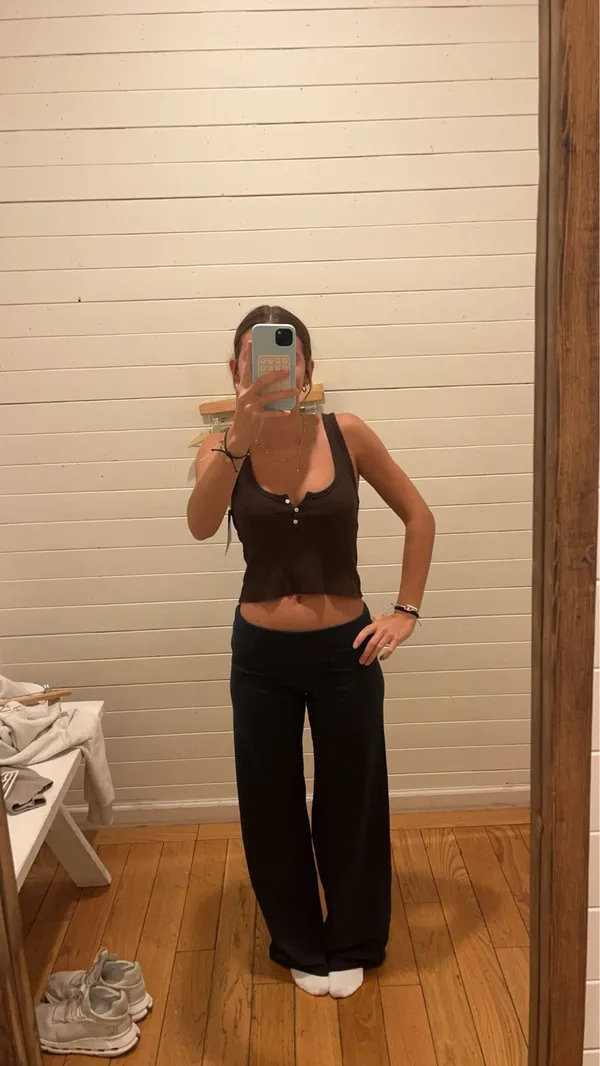 Brandy Melville brown waffle tank top - Image 3