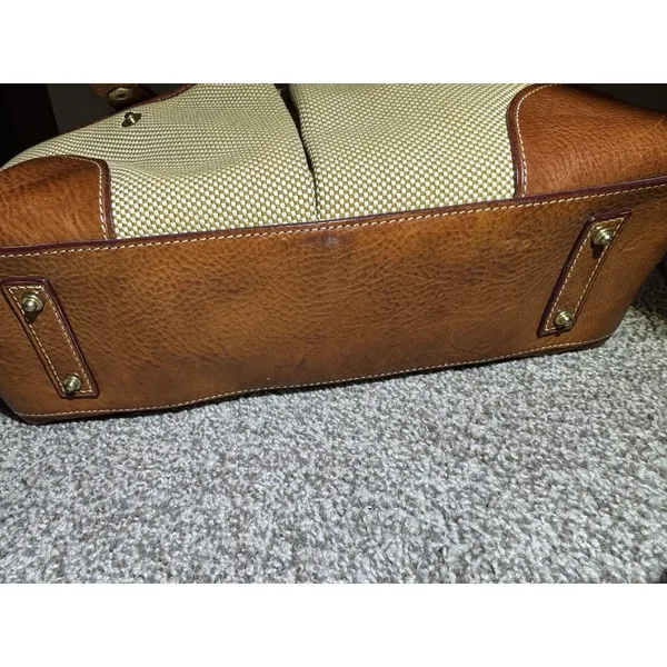 Dooney &‎ Bourke Brown Tweed Purse With Leather Accents - Image 15