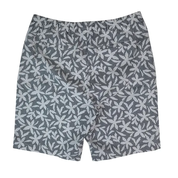 Lands End Shorts Womens 10 White Black‎ Floral Striped Mid Rise Bermuda Stretch - Image 2
