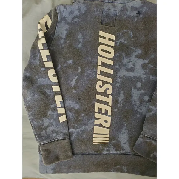 Hollister Hoodie Women Size Small Blue Tie-Dye Long Sleeve Pullover Logo FLAW - Image 6