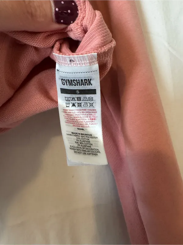 Gymshark Dusty Pink Cropped Long Sleeve Top – Small - Image 5