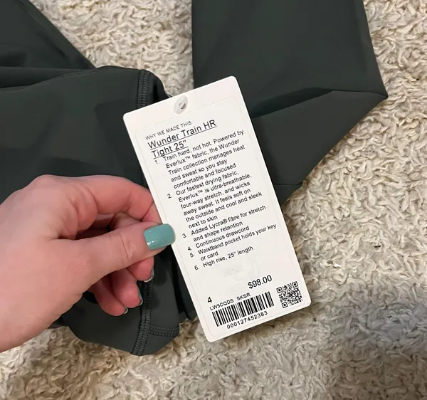 Lululemon Wunder Train 25” Smoked Spruce Leggings Size 4 - Image 4
