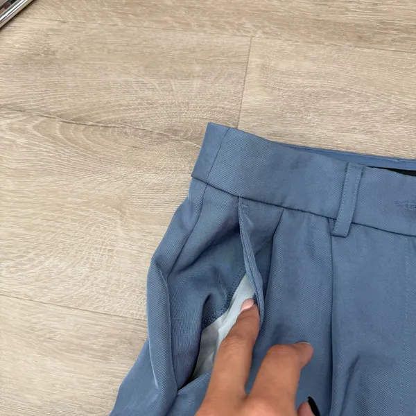 Express slate blue high-waisted pleated wide-leg pants - Image 7